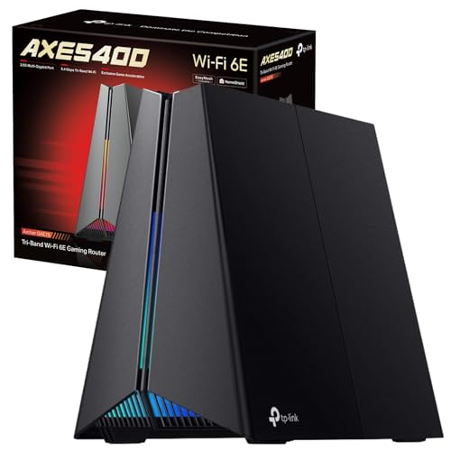 TP-Link Archer GXE75 Tri-Band WiFi 6E Gaming Router, AXE5400Mbps Ultra Fast Speed, 2.5G WAN Port, WiFi Router With 6 GHz Band, Dedicated Gaming Panel, Easy-Mesh Compatible, VPN Server,HomeSh