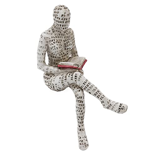 TITA-DONG Resin Reading Woman Figurine, Thinker Statue Modern Abstract Art Sculpture Resin Collectible Reading Figurines - Image 4