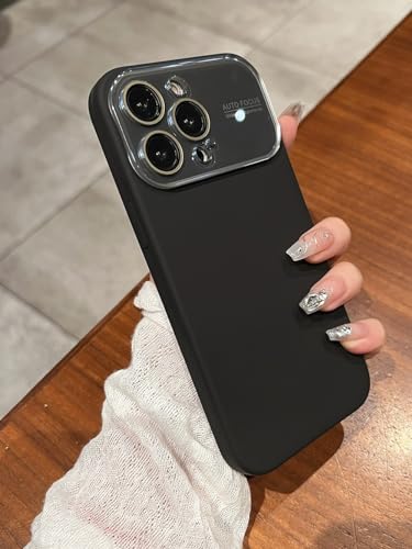 Protection caméra iPhone 14 silicone liquide finition noire mate haute résistance - 3