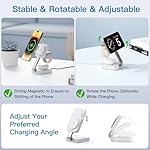2026 Traveling Wireless Mag-Safe Fast Charging Station,Magnetic 3 in 1 Charger with iPhone 17 16 15 14 13 12 Pro Max Plus,Apple Watch Series & Air pods 4 3 2 Pro-Gifts for Wife & Husband(White) - Image 4