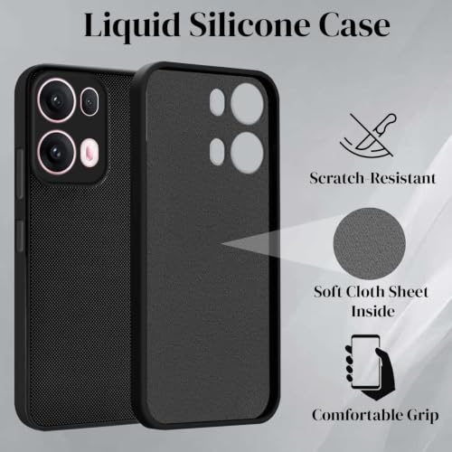 Image of Jkobi Back Cover Case for Oppo Reno13 Pro 5G | Oppo Reno 13 Pro 5G (Textured Grip Design | Camera Protetion | Slim and Light Weight | Soft Touch and Feel | Black)