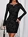 PRETTYGARDEN Women's 2025 Fall Fashion Floral Long Sleeve Mini Dress Mesh Bodycon Short Party Date Night Going Out Dresses (Floral Black,XX-Large)