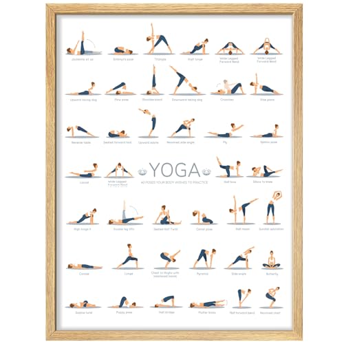 SIGNWIN Poster Complete Yoga Poses Chart 40 Essential Yoga Positions