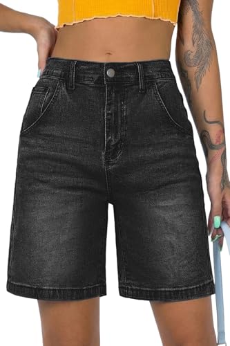 ELLEVEN Jean Baggy Jorts for Women Bermuda Denim Shorts Trendy
