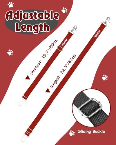 Image of 2 Packs Adjustable Pet Dog Cat Car Seat Belt Safety Leash Vehicle Seatbelt Harness