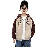 [JYTCGSU] キッズ服 男の子 ジップパーカー 裏起毛 ジップアップ フード付き パーカー トレーナー 厚手 子供服 プルオーバー トップス スウェット 女の子 パーカー アウター 保温 防寒 秋冬 通学 通園 普段着 部屋着 誕生日 プレゼント (コーヒー,130cm)