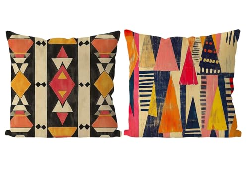 Coussin Exterieur Forme Housse de Coussin Lot de 2 Colorful Coussins Canape Taie Oreiller 45x45 Doux Carré Décoratif Housse de Canapé Coussins d'extérieur pour Decoration Chambre,Canapé,Chaise T4-803