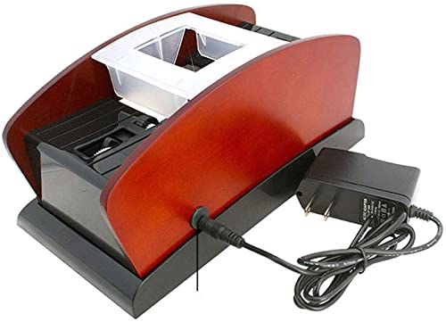 FGDFGDG Barajador automático de Cartas 2 Barajas de póquer Barajador de Cartas Duradero Máquina barajadora Barajadora automática de Madera para el Casino en casa Máquina automática de baraja Cover