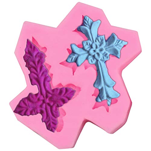 Hengke 2 peças moldes de silicone cruzado para artigos de festa de batismo, chá de bebê, festa de ca