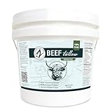 Zatural 100% Pure Grass-Fed Beef Tallow ~1 Gallon, 8 lbs – Deodorized & Refined Food-Grade Fat for Cooking, Frying, Skincare, Soap Making & DIY Balms (8 Pounds)