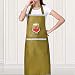YXDZ Tablier De Cuisine Domestique Imperméable Et Résistant À l'huile, Salopette pour Femme en Coton Et Lin, Mode Estivale, Col Rond, Pendaison, Section Mince, Marron, Jaune
