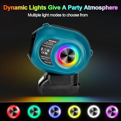 GRVODFRTA Wireless Bluetooth Speaker Compatible with Makita 18v Battery, TWS Paring, BT5.3, AUX TF USB Input, Portable Bluetooth Speaker Wireless for Home Jobsite Party Outdoor(No Battery) by GRVODFRTA - Used condition - Image 5