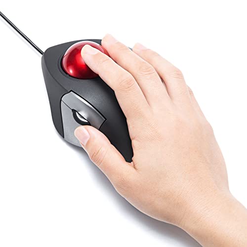 サンワサプライ 有線トラックボール(静音・5ボタン・人差し指/中指操作タイプ) MA-TB181BK ブラック