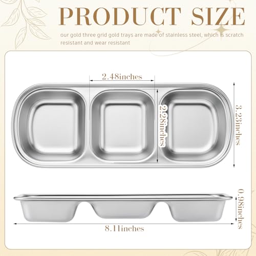 Image of 4 Pcs Esthetician Bowls Face Mask Tray Esthetician Supplies Stainless Steel Compartment Serving Tray Women Skincare Products Facial Bowl for Spa Salon Aesthetician Beauty, Nail Art (Silvery,Medium)