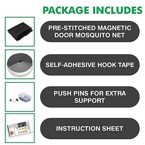 Image of Mosquito Net Net for Door with Magnet Self-Closing with Full Frame Mosquito Net 100x210 CM