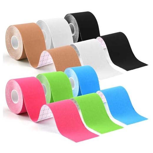 Zosenyer 6 Rollos Kinesiotape, 5cm x 5m Cinta Kinesiologica, Impermeable Esparadrapo Deportivo para Rodilla, Hombro, Cuerpo, Plantar, Apoyo Muscular, Articulaciones, 6 Colores