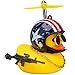 wonuu Rubber Yellow Duck Car Ornaments Cool Duck Car Dashboard Decorations with Propeller Helmet Sunglasses (Stars&Stripes-Yellow G)