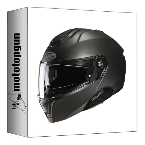 Casque modulable HJC i91 Titane Semi-Mat, finition haut de gamme pour motard
