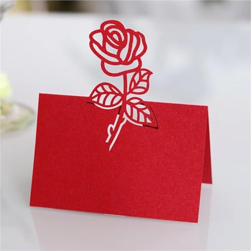 Numéro de table pliable et marque-place rose creuse pour fête d'anniversaire