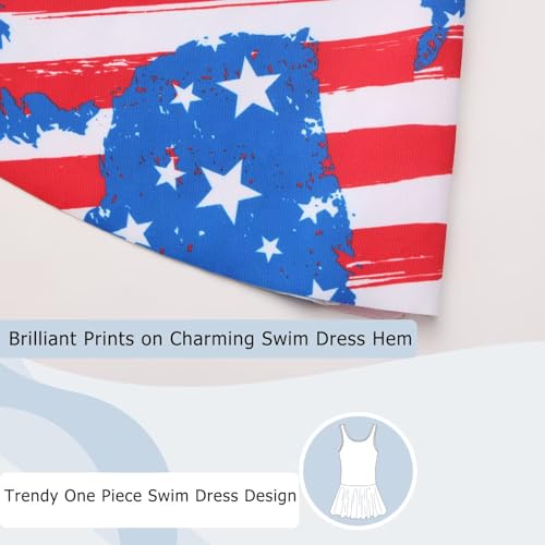 Image of Aisyee Girls One Piece Swimsuits Swim Dress for Girls Skirted Bathing Suit Hawaiian Skirt Swimwear 3-16 Years