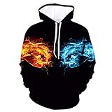 Col : à capuche NQyIOS Sweat à capuche imprimé digital Orchid pour homme, chemisier à manches longues 3D, blouse à capuche pour homme, vêtement extérieur pelucheux, M