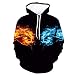 Produktbild TOPKEAL Jacke Mantel Herren Herbst Winter Sweatshirt 3D Lange Freizeitmantel Steppjacke Kapuzenjacke Hoodie Pullover Outwear Coats Tops (Schwarz,XXL)