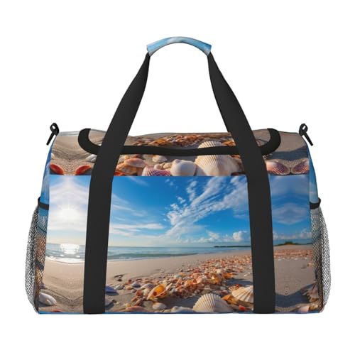 Shells beach print Overnight Bags for Women and Men Shoulder Bag Carry On Bag for Traveling Travel Essentials
