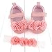 Girls Shoes Tight-Fitting Leisure Heart-Shaped Fashion Baby Girls Ballet Shoes Indoor Elastic Mesh Shoes (Pink, 12-18 Months)