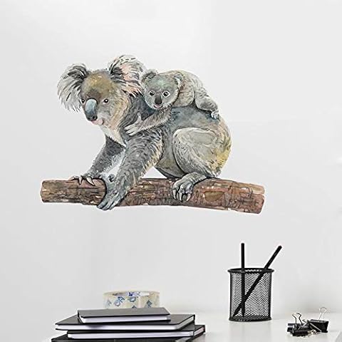 ROFARSO Lifelike Lovely Cute Koala Animal 3D Vinyl Wall Stickers Removable Wall Decals Art Decorations Decor for Nursery Baby Bedroom Playroom Living Room Murals Cover