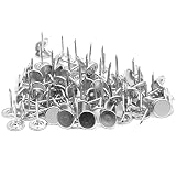 Piutouyar 100PCS Flat Head Upholstery Tacks Upholstery Nails Tacks Silver Thumb Tacks for Furniture Sofa Headboards(11mmx13mm)