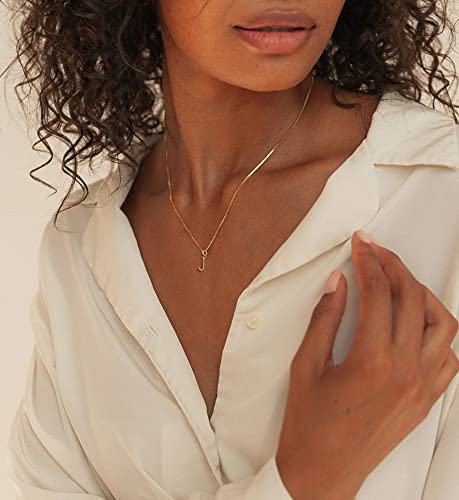Aghfacy 14K Gold Plated J Necklace Initial | Letter Dainty Necklaces For Women | Small Initial Necklace | Tiny Initial Pendant Necklace Monogram Cute Letter Name Choker Necklaces For Teen Girls Simple Jewelry #TOP1