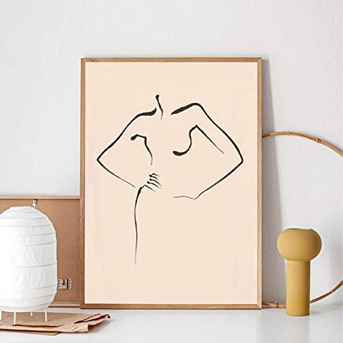 Toile art visage femme minimaliste peinture d'art abstrait d'exposition pour salon