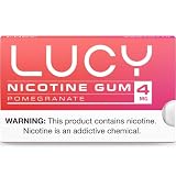 Lucy Nicotine Gum 4mg, 100 Count [Pomegranate] - Convenient, Quality Ingredients, Take On-The-Go | P