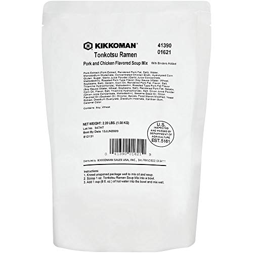 Kikkoman – Tonkotsu Ramen Soup Mix With Binders Added - Pork & Chicken Full Flavored No Msg Added - From Concentrate, For Food Service Use, Preservative Free - 2.2 Lb (Pack Of 1) #TOP1