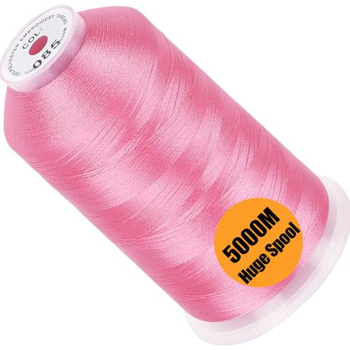 Image of New brothread - Single Huge Spool 5000M Each Polyester Embroidery Machine Thread 40WT for Commercial and Domestic Machines - Pink