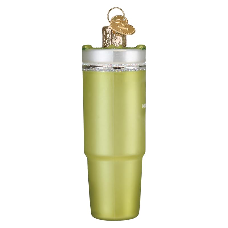 Old World Christmas Adorno Colgante de Cristal de Copa de Kringle Verde