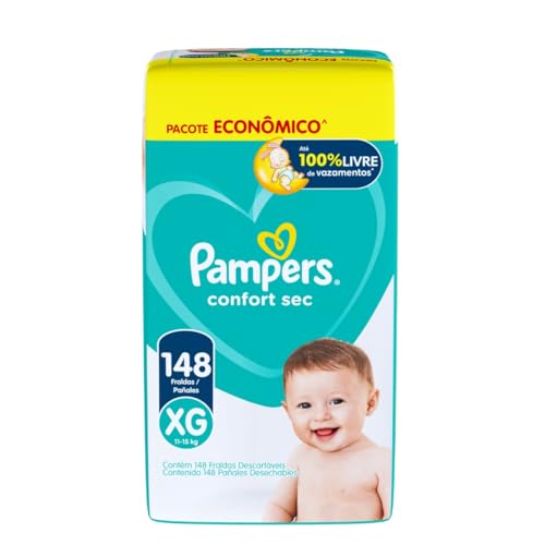 Fralda Pampers Confort Sec XG 148 Unidades, Pampers