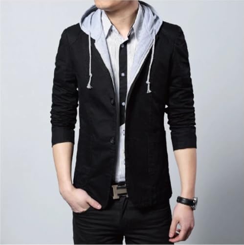 Men Street Style Hooded Blazer2