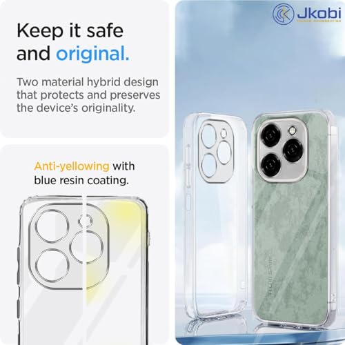 Image of Jkobi Silicone Back Cover Case for Tecno Spark 20 Pro (Clear Shockproof Case with Camera Protection | Soft and Flexible | Transparent)
