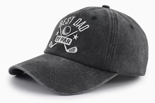 Image of Best Dad by Par Hats for Men, Adjustable Embroidered Golf Papa Baseball Cap