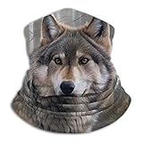 ネックウォーマー フェイスマスク 北米の木材オオカミ ヘッドバンド 多機能 バンダナ 防寒 防風 埃よけ 花粉症に対策 釣り サイクリング スキー 登山 マスク 秋冬用 男女兼用 フリーサイズ