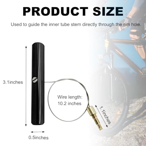 Image of Wevdn Valve Stem Puller, Tire Air Valve Core Remover Fishing Tool for Tire Maintenance, Valve Stem Removal Puller Repair Tool for Installing Inner Tubes, Motorcycle Accessories (Black)