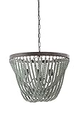 Creative Co-Op DA8264 Metal Chandelier Wood Beads, Aqua Blue
