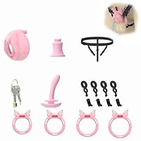 Peniskäfig Keuschheitskäfig Für Herren Mini Vaginal Design Mit Katheter Und 4 Ringe Chastity Cage Penis Cage Fetisch Bondage Chastity Belt Crossdresser Set（C）