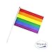 TSMD Rainbow Pride Gay Stick Flag,50 Pack Small Mini Hand Held LGBT Flags On Sticks,Decorations Supplies For Mardi Gras,Gay Pride Rainbow Party