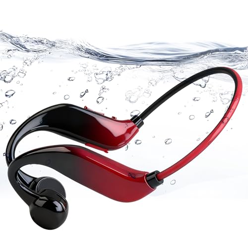 Witfoam Casque Conduction Osseuse Bluetooth 5.4 Étanche IPX5 avec Mémoire MP3 32 Go, Écouteurs sans Fil pour Sportif, Course, Cyclisme, Écouteurs avec Micro Intégré, avec Faisceau Lumineux Nocturne