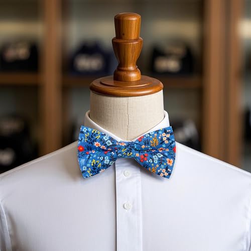 Image of Colorful Fun Pattern Pre-Tied Bow Tie Mens Floral Space Adjustable Bowtie