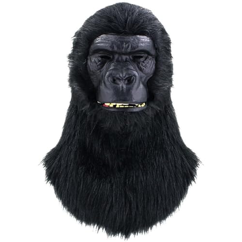 Ymxygz Máscara De Gorila Negra Chimpancé Animal Salvaje Látex Cabeza Completa Máscaras Realistas Disfraz para Fiesta De Halloween Carnaval Desfile Festival