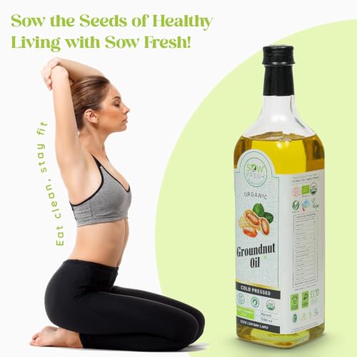 Image of Organic Cold Pressed Groundnut Oil 1 Litre, Vitamin E, D Rich, No Trans Fat