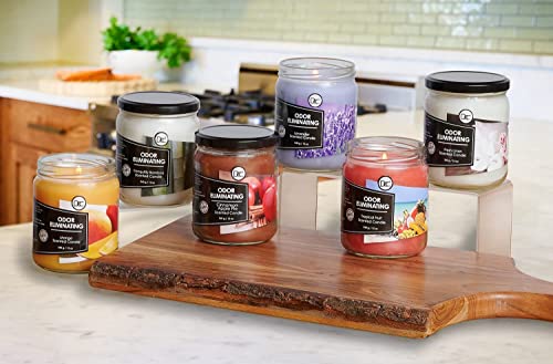 Odor Eliminating Highly Fragranced Candle - Eliminates 95% Of Pet, Smoke, Food, And Other Smells Quickly - Up To 80 Hour Burn Time - 12 Ounce Premium Soy Blend (Mcintosh Apple) #TOP5